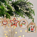 Factory Price 12pcs Lot Christmas Tree Ornament Wooden Snowflake Hanging Pendants Xmas Decoration for Home New Year Kids Gifts