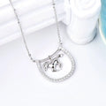 Good Luck Big Horse Shoe and Horse Necklace Pendant 925 Sterling Silver for Horse Lover