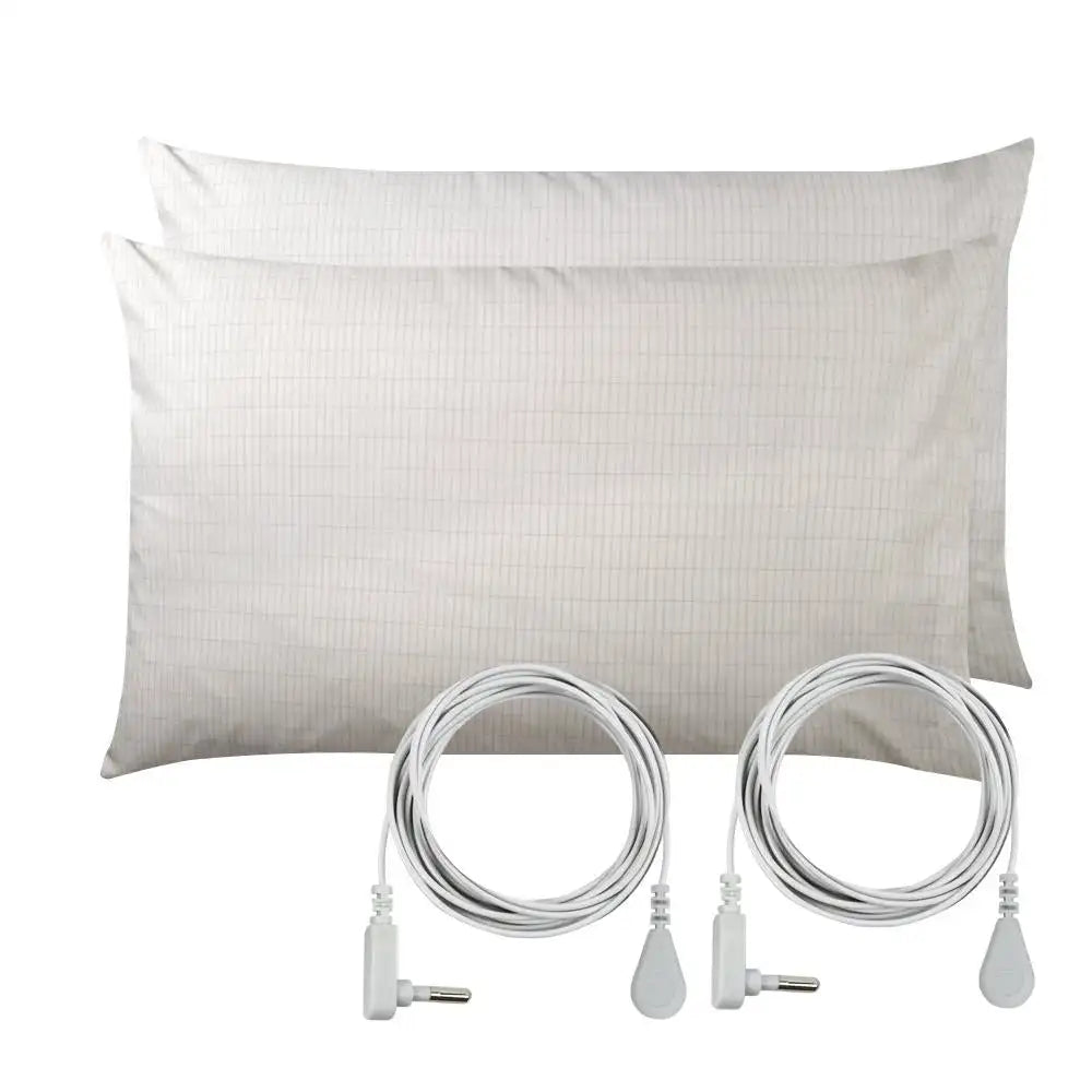 2 Pcs Durability Grounding Earthing Pillow Case for Shortening Recovery Time From Injury or Athletic Activity Head Massager