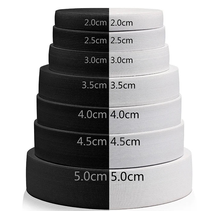 High Elasticity 100% Polyester White Knit Elastic Band Factory Webbing Lattice for Sewing Bags Available 2cm 5cm 25mm