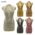 WDP-395 Fashion Designer 2024 Girls Luxe Crystal Rose Gold Panel Wedding Rhinestone Applique Gold