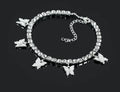 BMZ 2025 Custom New Fashion Bling Bling butterfly Ankle 5A Crystal
