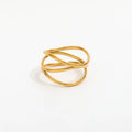 Tarnish Free High End 18K Gold Plated Three Layer Twist Statement Rings for Women Stainless Steel Jewelry