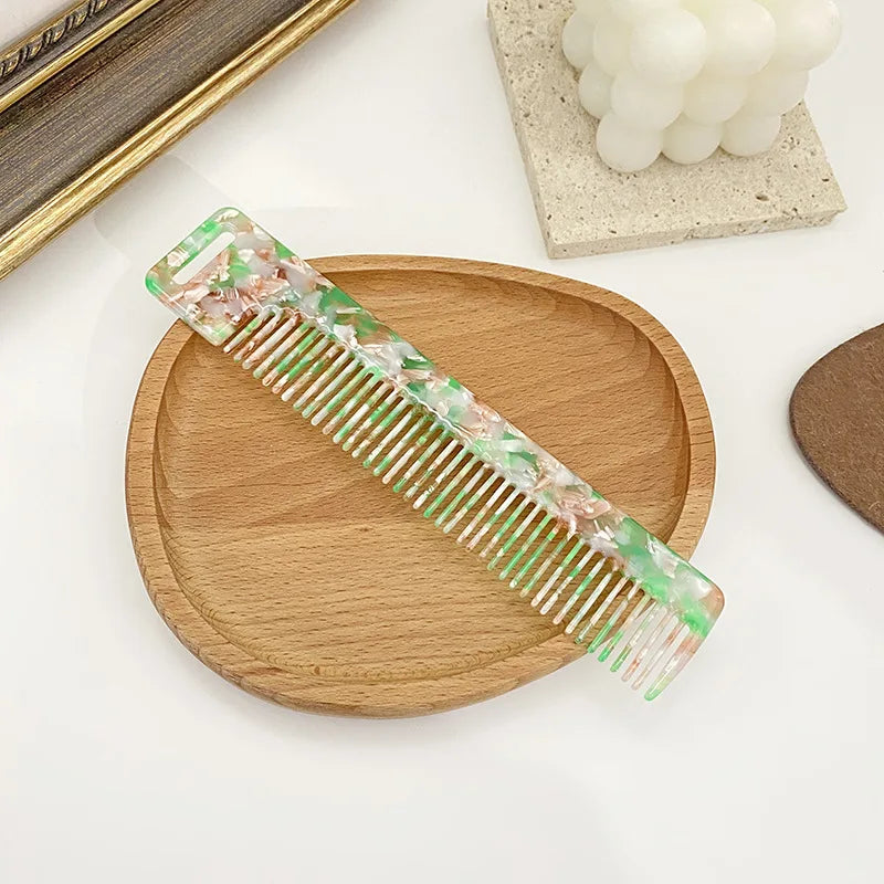 Anti Static Detangle Acetic Acid Hair Portable Leopard Cushion Narrow Tooth Acetate Custom Logo Cellulose Acetic Comb