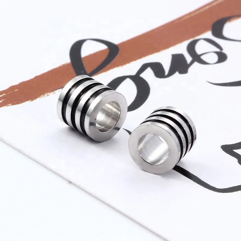 Wholesale Stainless Steel Bead Big Large Hole Spacer Beads Pendants for DIY Bracelet Necklace Jewelry Making Supplies