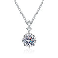 S925 Sterling Silver Classic Moissanite Charm Necklace for Women-Premium Luxury Wedding Gift