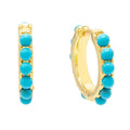 Gemnel 925 Silver Party Jewelry 14k Gold Turquoise Hoop Earrings Women
