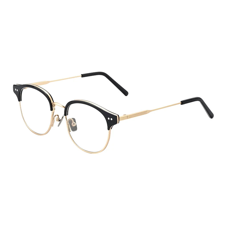 Luxury Designer Brand Optical Eyeglasses Frame Acetate Metal Blue Light Blocking Spectacles Diamond Face Shape Myopia Eyewear