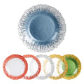 13 Inch Clear Service Plates Glass Chargers Plates with Gold Silver Trim for Wedding Reception