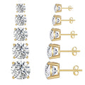 Wholesale 925 Silver Earring Jewelry for Women 18K Gold Plated Retro Sterling Silver Single Zircon Stud Earring Piercing Jewelry