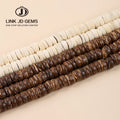 JD Natural Wooden Beads 5mm 8mm Flat Coconut Shell Spacer Beads for DIY Jewelry Making-Findings for Necklace Loose Gemstones