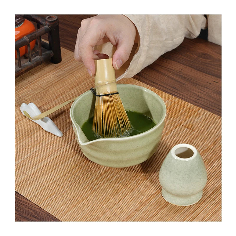Hot Selling Japandi Design Eco-Friendly Ceramic Matcha Whisk and Bowl Gift Box Set Handmade Matcha Tea Set