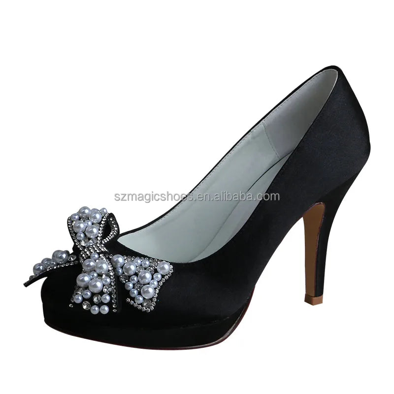 High Heel Bridal Party Platform Shoes Closed Toe