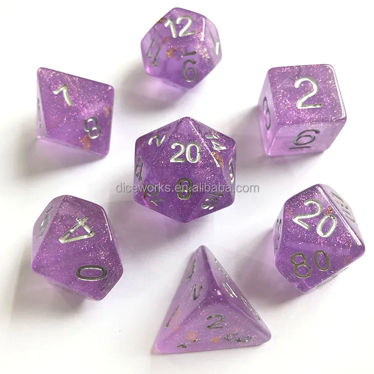 Custom Round Corner Soft Edge Polyhedral Resin Dice Set for Dungeons and Dragons Games DND Dice Resin