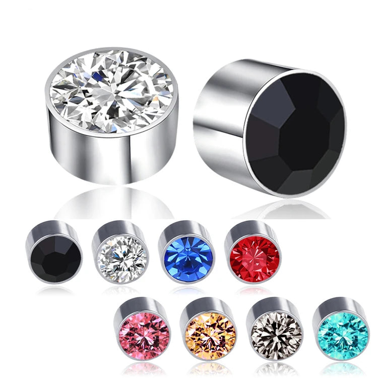 GT Goth Punk Stainless Steel Earrings Women's Trendy Barbell Dumbbell Studs Geometric Style Black Steel for Men