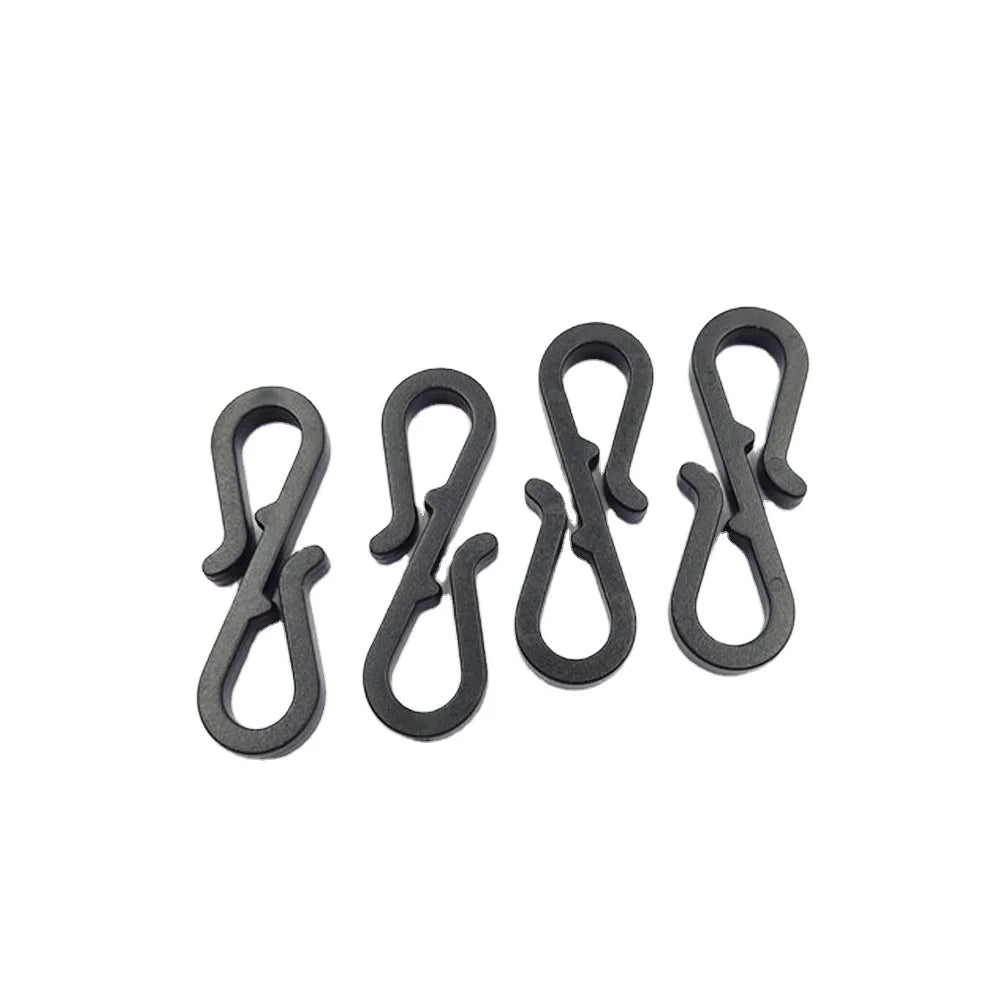 Waterproof Nylon Plastic S-Shaped Small Snap Hook Reusable Flagpole Clip Fastener Attachment Flagstaff Holder Buckle for Luggage