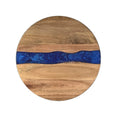 Customized Laser Logo Service 25x25CM Acacia Round Cutting Board Resin River Cutting Board Round Epoxy Resin Cutting Board