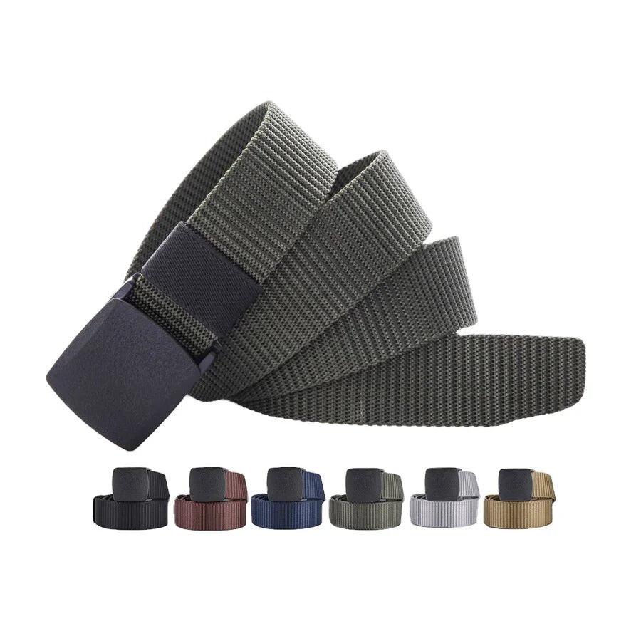 Wholesale Cheap Men's Fabric Belt Plastic Buckle Outdoor Tactical Belt Hunting Hiking Sports Belt