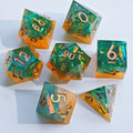 MINI PLANET DND Dice Set Handmade Colored Polyhedral Resin Dice with Sharp Edges for TRPG Games Custom DND Dice Set and D6 D20