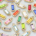 MF10 316L Stainless Steel Wholesale Jewelry Accessories Zircon Birthstone Charms DIY Pendants Necklace Making Findings 4pcs/Lot
