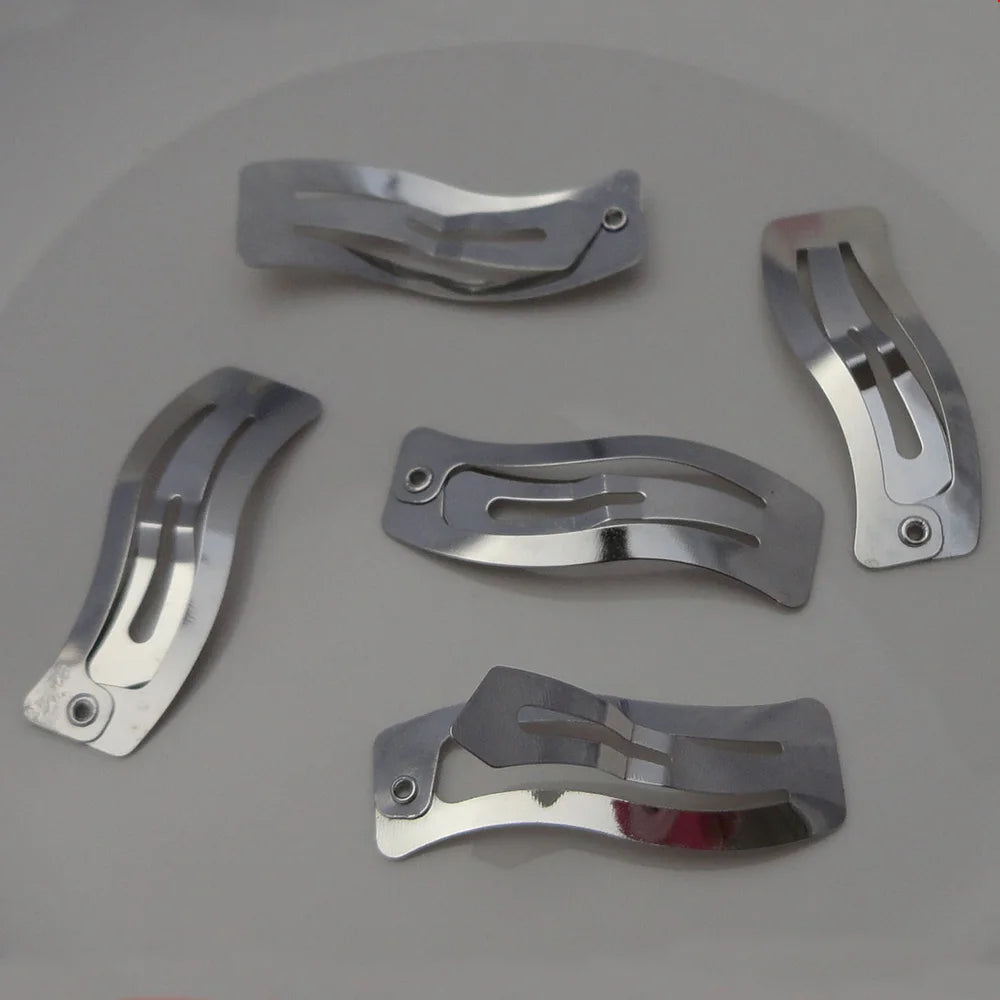 4.0cm S Shape Rectangle Metal Snap Hair Clips Kids Side Hairpins for DIY Hair Accessories  Lead Free Nickle Free