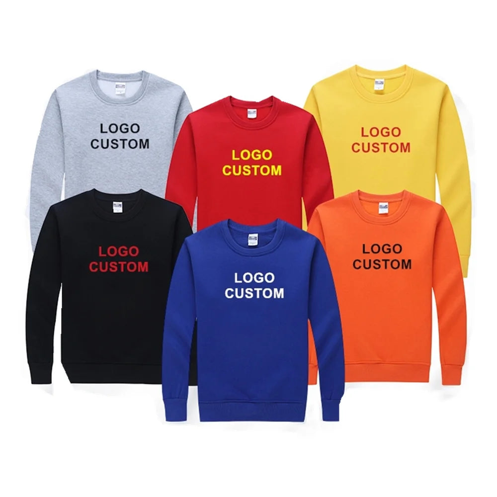 100%Cotton Custom Logo Print T-shirt Round Neck Pullover Blank Plain Sweatshirt Men's Oversize Pullover Hooded Sweatshirt