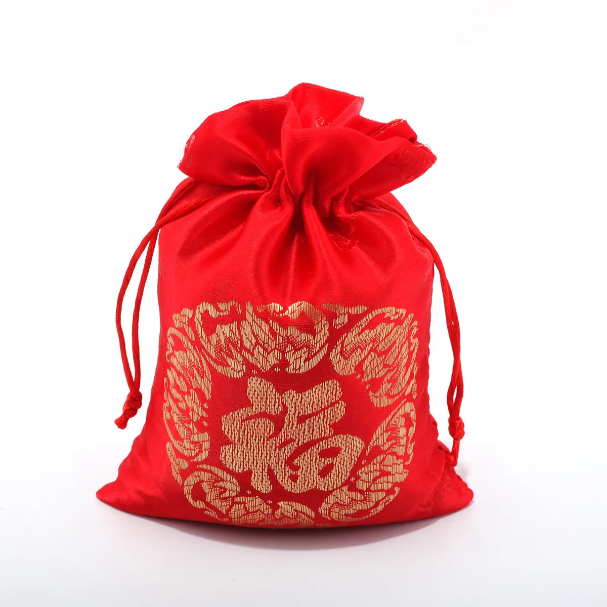 Manufacturer Wholesale Red Lucky Bag Spring Festival Festive Supplies Safe Creative Gift Sugar Jewelry Drawstring Pouch Bag