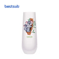 BestSub Wholesale 10oz 300ml Sublimation Frosted Stemless Champagne Flutes Glass Various Pictures Can Be Customized