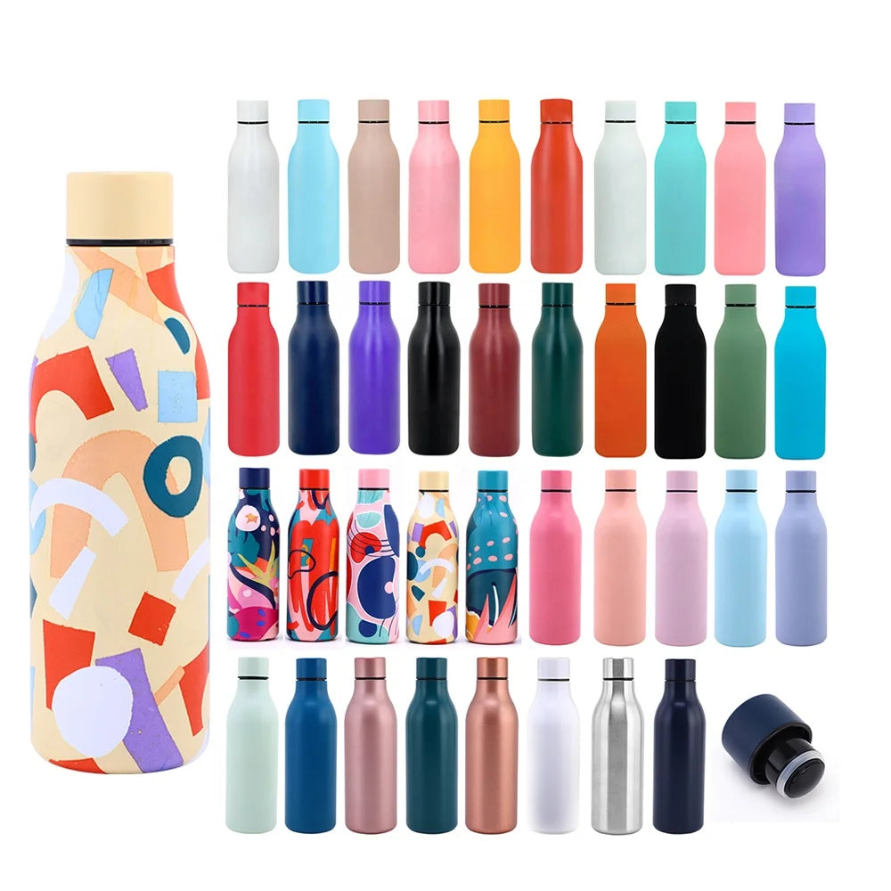 Custom logo New Design Cola Shape 18oz 550ml Gym Running Double Wall Vacuum Flask Insulated Stainless Steel Sport Water Bottle