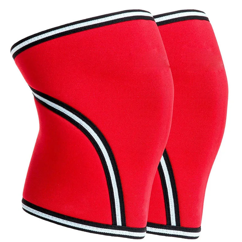 2026 Custom Wholesale 7mm Nylon & Cotton Gym Sports Weightlifting Powerlifting Knee Pads Compression Sleeves Adjustable Strap