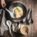 Nordic Style Double Glaze Reactive Ramen Spoon Vintage Design Two Size Ceramic Spoon