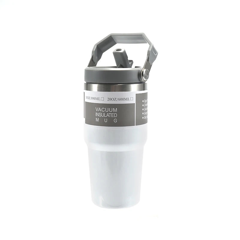 30OZ Eco Friendly Stainless Steel Classic Style Vacuum Temperature Control Travel Mug with Handle 24-36 Hours Thermal Insulation