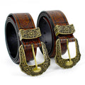 Meetee XP005 80-105cm PU Leather Belt Fashion Perforated Belts with Needle Buckle Adult Waistband Leather Belt