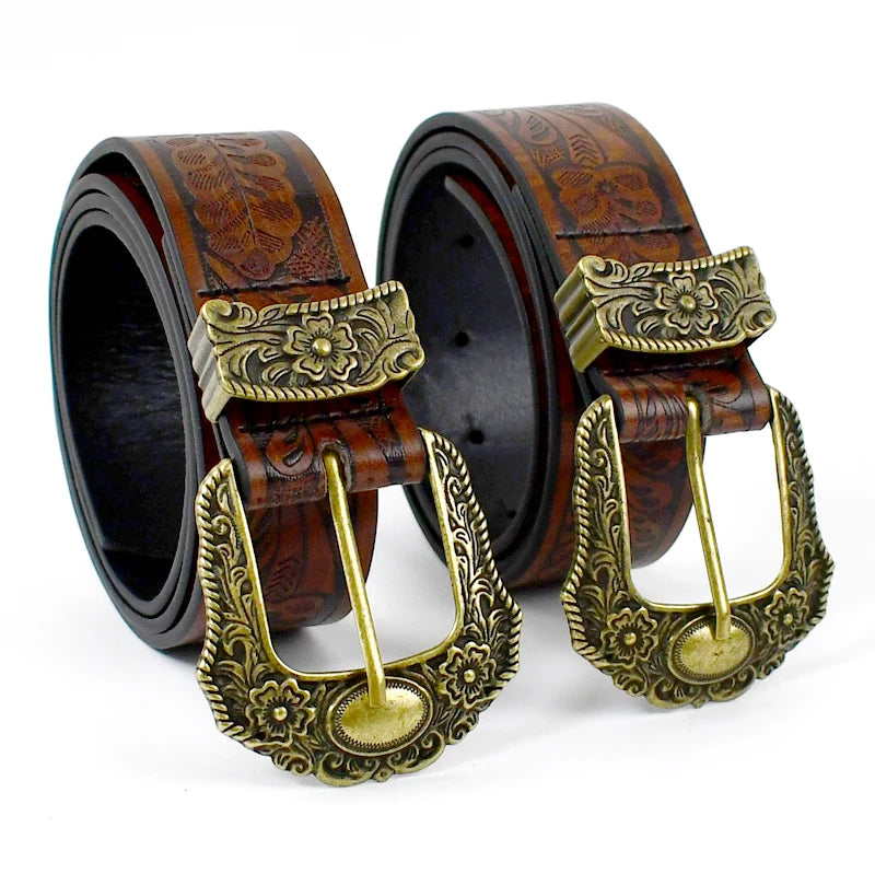 Meetee XP005 80-105cm PU Leather Belt Fashion Perforated Belts with Needle Buckle Adult Waistband Leather Belt