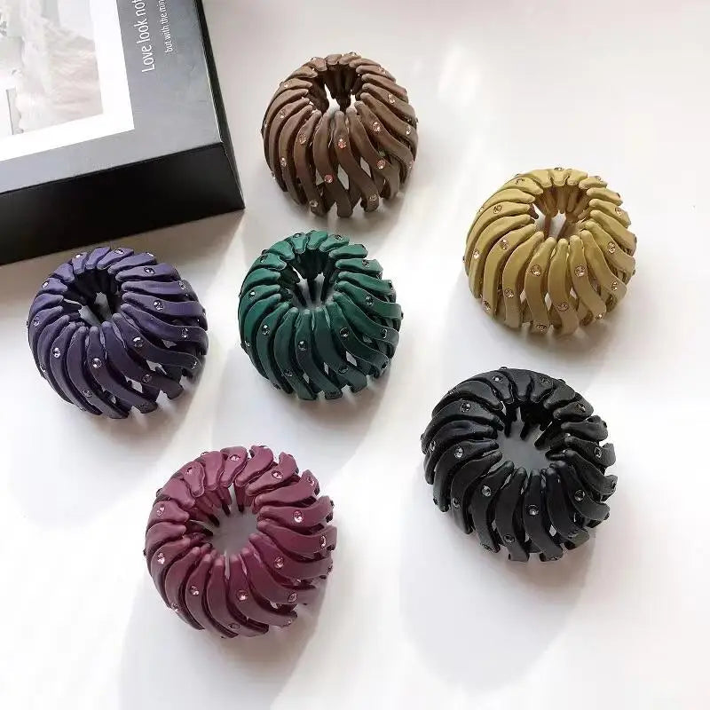 CHENGHE 2024 Bird Nest Magic Matte Hair Claw Clips for Women Girls Custom Rhinestones Ponytail Holders Korean Hair Pin Accessory