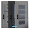European Standard Custom Main Door Design Aluminum Pivot Door with Glass Window House Exterior Front Entry Doors