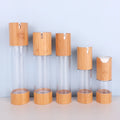 Empty Luxury Bamboo Airless Pump Bottle 15ml 30ml 50ml Screw Refilled Sunscreen Foundation Serum Lotion Pump Bottle