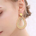Wholesale Women's Earrings Large Drop Hand-Woven Beaded Earrings Bohemian Over-The-Top French Vintage Earrings
