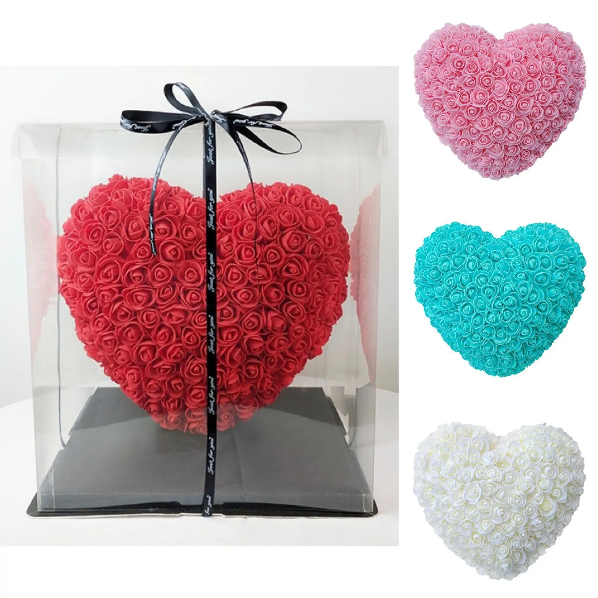 INUNION HOT Sell 25cm 35cm Pe Rose Heart Shape Gifts Valentine Mothers Day Foam Rose Heart