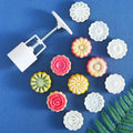 Non Stick DIY 3D Pastry Tool Variety Flower Mode Pattern 50g Hand-Pressure Mooncake Mold Cookie Stamps Plastic Moon Cake Press