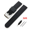 20mm 22mm Soft Silicone Watch Strap Men Women Universal Waterproof Sport Rubber Wrist Band Metal Pin Buckle Bracelet Accessories