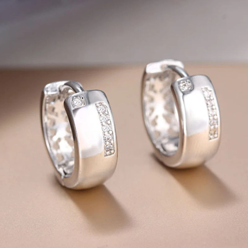 CAOSHI Refine Dainty Circle Chunky Hoop Earrings Lady Men CZ Design Casual Daily Fashion Women Hoop Earrings
