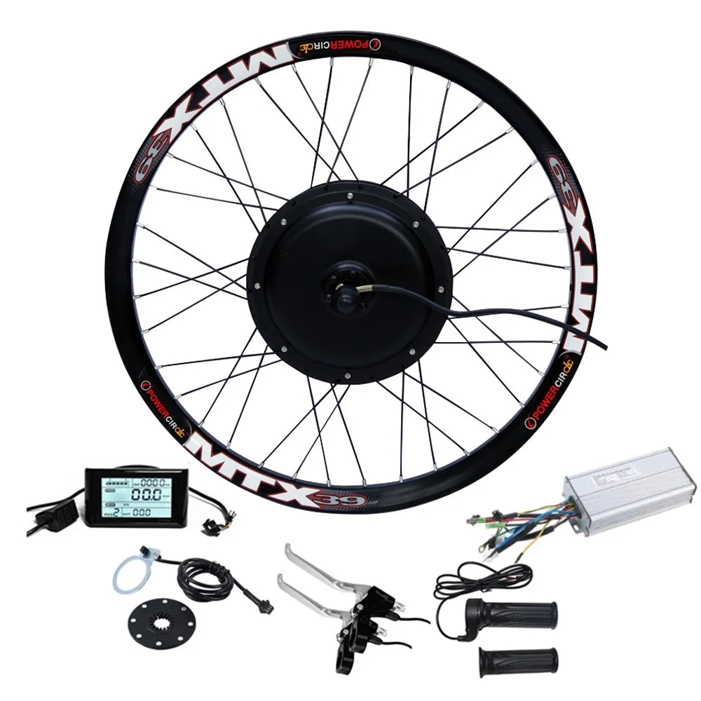 20 26 27.5 28 Inch 48V/52V/60V 2000 Front Rear Hub Motor Ebike Electric E Bicycle Conversion Kit