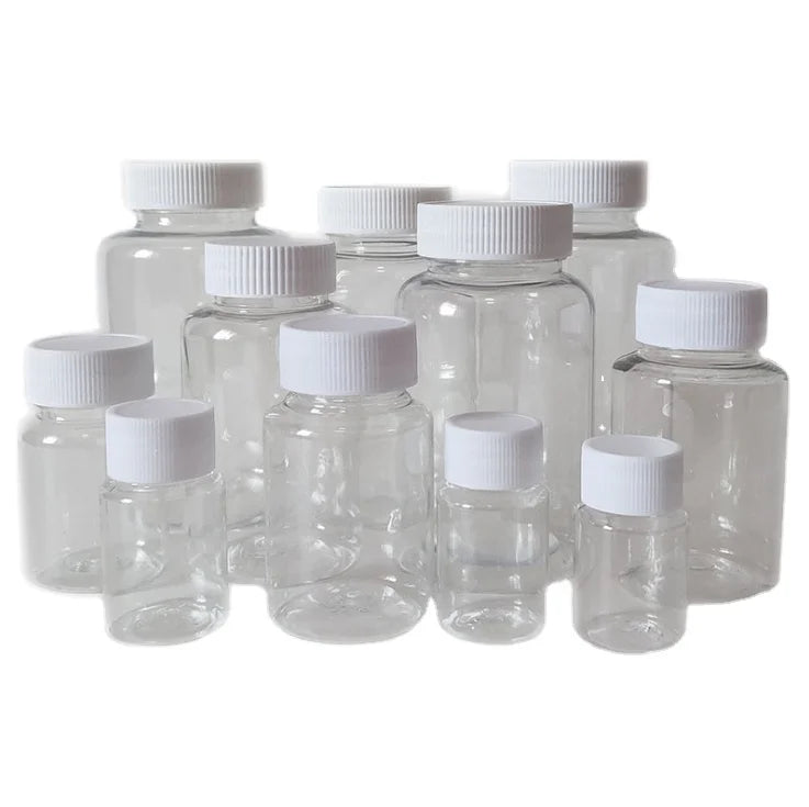 Round Square PET Bottle Transparent Clear Food Grade Candy Capsule Pill Empty Plastic PET Bottle