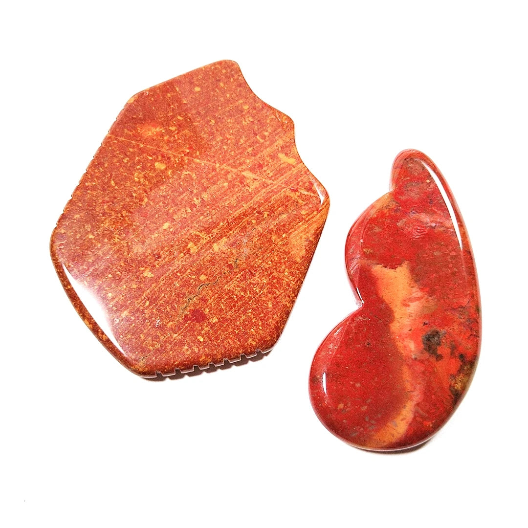 Huiying Popular Design Spiky Mookaite jasper Gua Sha Board Spiky Guastone Tool Anti Aging