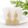 Vintage Openwork Disc Earrings Ear Drop Frosted Earrings Jewelry for Women Party Wedding