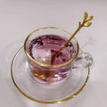 Wholesale Luxury Hand Painted Retro Phnom Penh Afternoon Scented Tea Latte Glass Coffee Cup Saucer Set