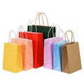 Wholesale Luxury Recyclable Brown White Food Packaging Shopping Custom Logo Printed Kraft Paper Bags Lamination Supermarket