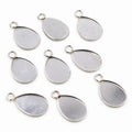 10x14mm Inner Size Stainless Steel No Fade Drop Style Cabochon Base Cameo Setting Pendant Tray Blank Bezel