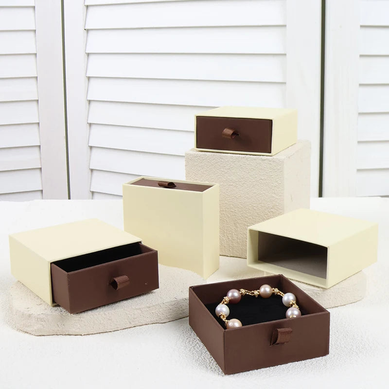 White Paper Jewelry & Perfume Packaging Boxes with Glossy Lamination Embossing Sponge Lining 50 Pcs MOQ Stylish Design